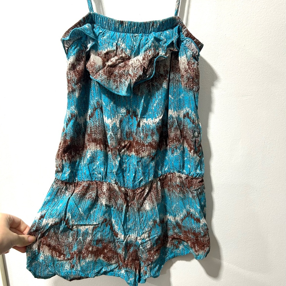 Blue and Brown Tie-Dye Dress